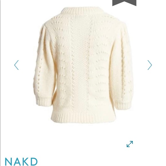 NAKD Ivory Short Balloon Sleeve Knit Sweater - Picture 5 of 7